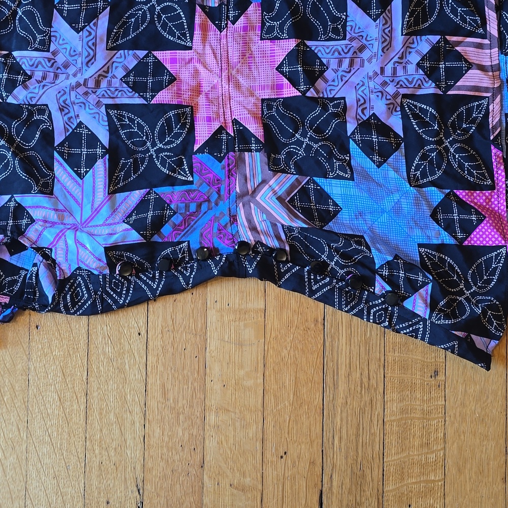 NWT,Plenty by Tracy Reese Hawaiian Quilt Star Print One Shoulder Silk Top,  0 - Picture 12 of 13